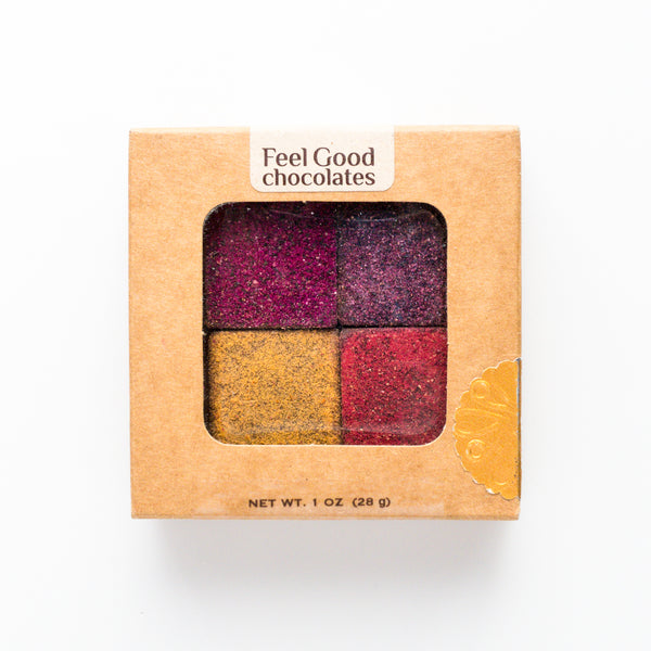 Feel Good Chocolates - Super Fruits Sampler Dark Chocolate Box